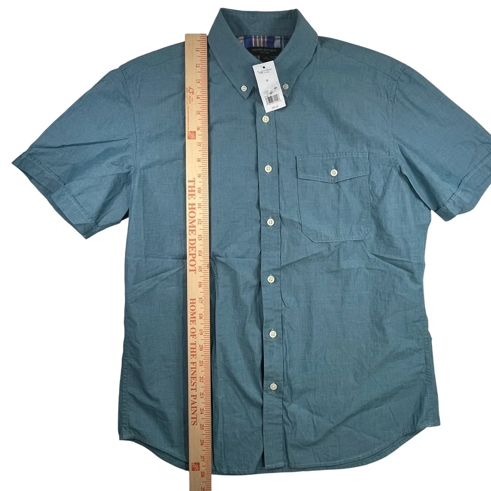 Banana Republic Soft Wash Short Sleeve Button Down Shirt Mens Medium READ